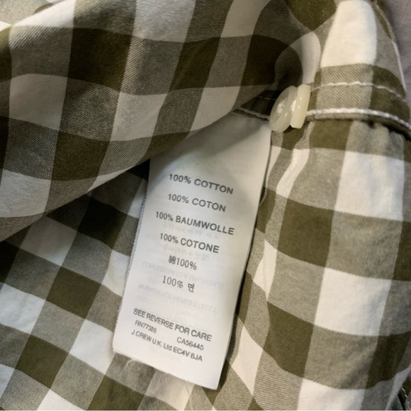 J. Crew Gingham Button Down Shirt Long Sleeve Casual Mens Small - Picture 9 of 10